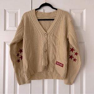 Taylor Swift Red Cardigan, Taylor’s Version replica beige cable knit S/M